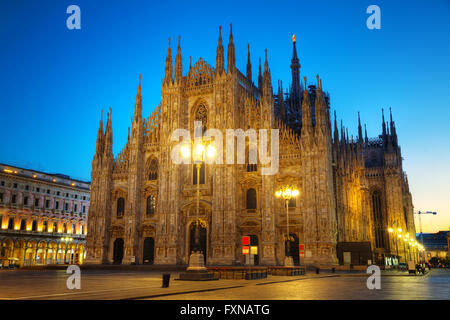 Duomo cathedral early in the morning in Milan, Italy
