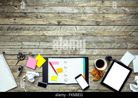 Blank notepad on office table Stock Photo
