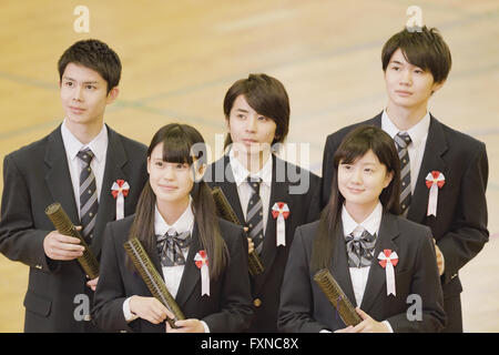 Japanese high school graduation ceremony Stock Photo