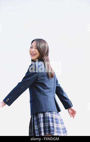Japanese high-school student portrait Stock Photo