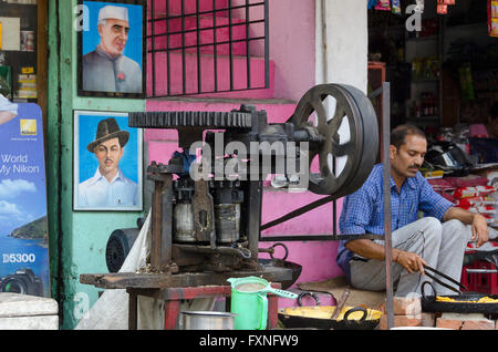 Sugar Cane crushing machine, near Dharamsala, Kangra Distict, Himachal Pradesh, India, Stock Photo