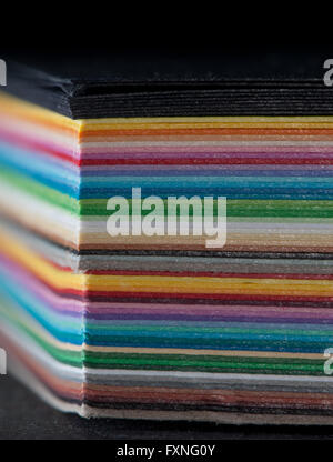 Stack of colorful cardboard stack Stock Photo