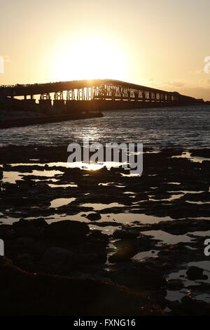 The historic Bahia Honda bridge in the Florida Keys Stock Photo