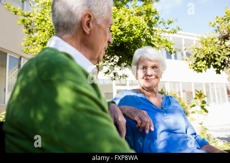 A senior couple looking each other Stock Photo