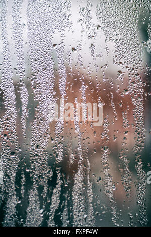 Rain falling on the window Stock Photo