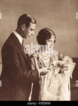 Princess Elizabeth, the future Queen Elizabeth II as a baby.  Christening 1926 Stock Photo
