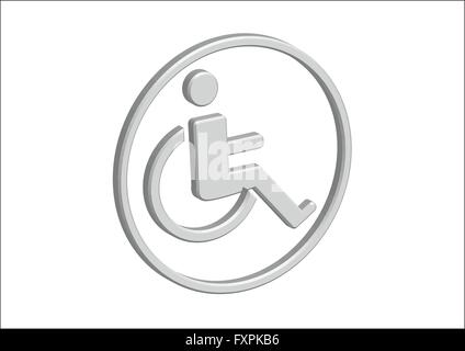 3D Wheelchair Handicap Icon design Stock Vector