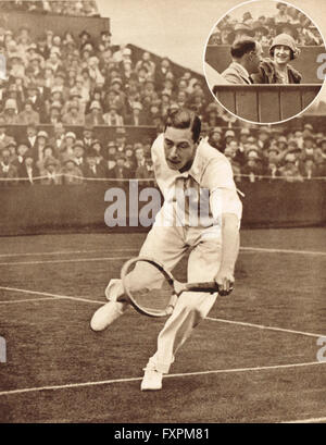 Prince Albert, the future King George VI playing in the Men's Doubles at the championships in Wimbledon in 1926 Stock Photo