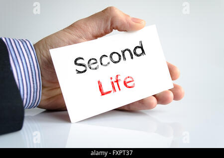 Second life note in business man hand Stock Photo