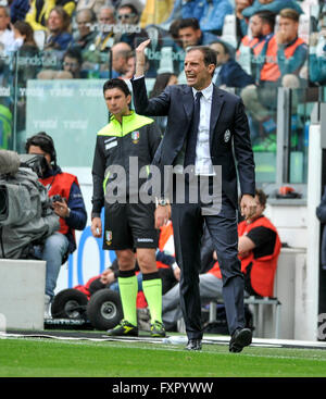 Turin, Italy. 2 April, 2016: Massimiliano Allegri, head coach of ...