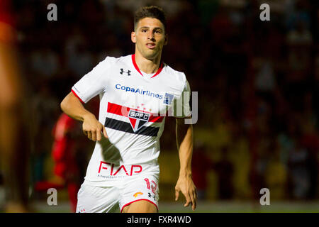 OSASCO, SP - 04/17/2016: AUDAX X SPFC - Calleri during the match between Gr?mio Osasco Audax and Sao Paulo Football Club held at the Estadio Jose Mayor Liberatti, located in Osasco. Match is valid for the quarterfinals of Paulist?o Itaipava 2016. (Photo: Marco Galv?o / FotoArena) Stock Photo
