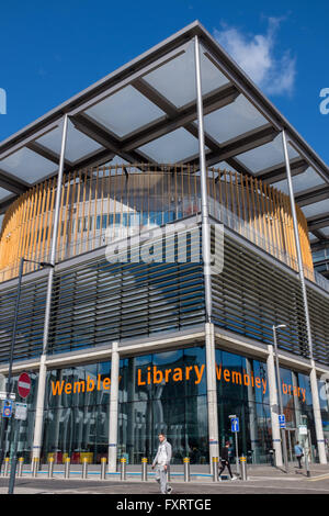 Brent Civic Center building, London, with the Wembley Library Stock Photo