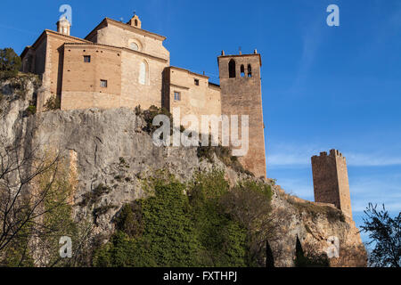 Santa Maria la Mayor Collegiate Church in Alquezar, Huesca province, Aragon, Spain. Stock Photo