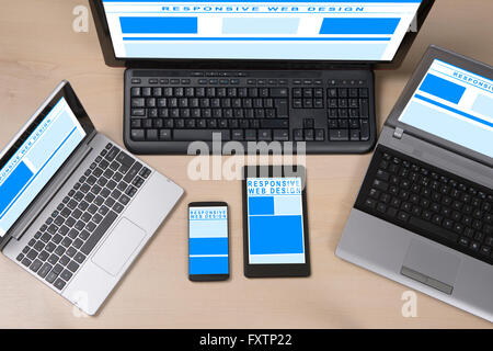 Flat responsive web design concept Stock Photo