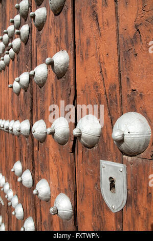 Detail of wooden door. Almagro. Ciudad Real province. Castile La Mancha. Spain. Stock Photo