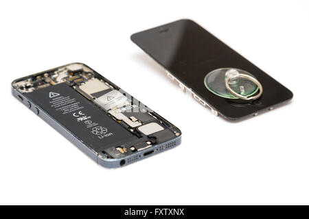 London, UK. Apple iPhone 5 with its screen removed. Stock Photo
