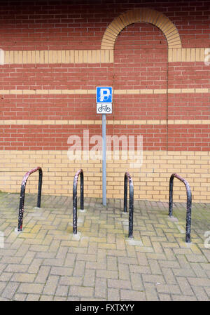 Empty bike rack on the promenade in Blackpool, Lancashire Stock Photo ...