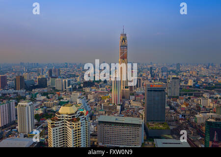 Bangkok Cityscape at twilight as sen from the Red Sky Bar,360-degree panoramic vistas from its 55th floor, Stock Photo