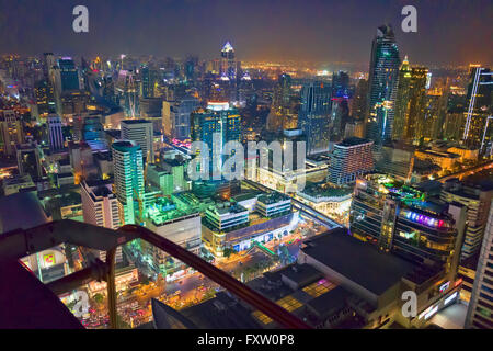 Bangkok Cityscape at twilight as sen from the Red Sky Bar,360-degree panoramic vistas from its 55th floor, Stock Photo