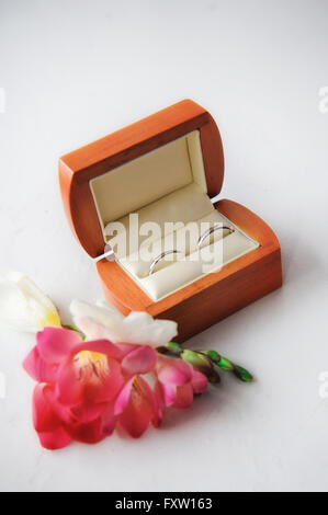 luxury amazing wedding rings in the box Stock Photo