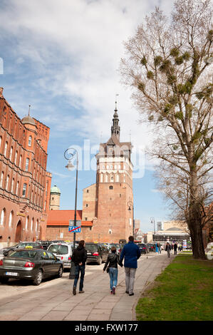 View at Amber Museum in Danzig, the Prison Gate, the Neck with the Prison House and the Torture House at the Gdansk Barbican. Stock Photo