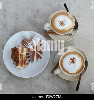 Coffee and Tiramisù in a lovely Cafe in Luang Prabang Stock Photo