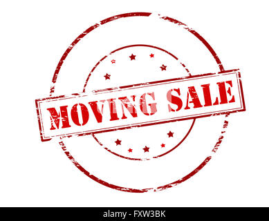 Rubber stamp with text mmoving sale inside, vector illustration Stock Photo