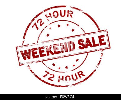 Rubber stamp with text weekend sale inside, vector illustration Stock Photo