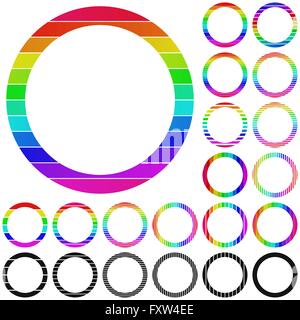 Set of rainbow circle logo designs Stock Vector