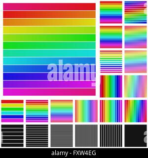 Set of rainbow square logo designs Stock Vector