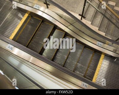 Petite Escalator 'Petitecalator' in between Kawasaki More's and the underground walkway. World's smallest escalator at 83.4cm Stock Photo