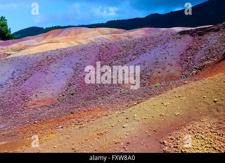 Main sight of Mauritius- Chamarel- seven color lands Stock Photo