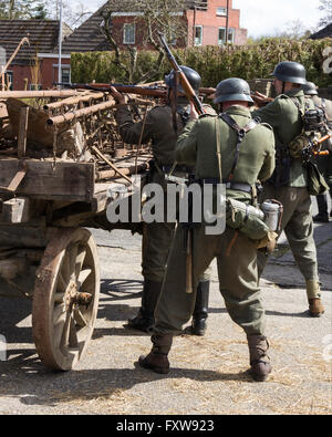 German soldiers in action Stock Photo