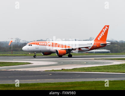 EasyJet Airline Airbus A320-214 Airliner G-EZTH Taking Off at Manchester International Airport England United Kingdom UK Stock Photo