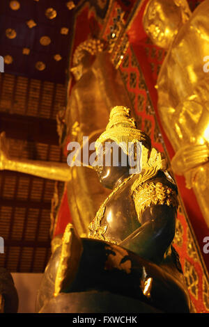 Buddha in temple interior, Wat Chedi Luang in Chiang Mai - Thaialand Stock Photo