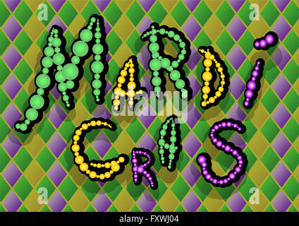 inscription mardi gras in traditional color Stock Photo