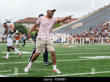 April 16, 2016: Texas Longhorns defensive coordinator Vance Bedford during the Orange and White Spring Game at Darrell K Royal - Texas Memorial Stadium in Austin, TX Tim Warner/CSM. Stock Photo