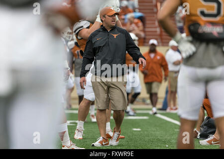 April 16, 2016: Texas Longhorns offensive coordinator Sterlin Gilbert during the Orange and White Spring Game at Darrell K Royal - Texas Memorial Stadium in Austin, TX Tim Warner/CSM. Stock Photo