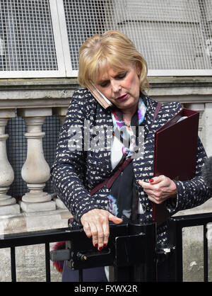 Downing Street, London, UK. 19th April 2016. Anna Soubry leaving Downing Street Credit:  Matthew Chattle/Alamy Live News Stock Photo