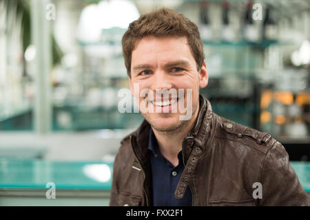 Hamburg, Germany. 18th Apr, 2016. Constantin Luecke, in the role of Patrick Mielitzer, posing during a photo call in Hamburg, Germany, 18 April 2016. The ARD television series 'Rote Rosen' ('Red Roses') starts into the 13th season with 200 new episodes. Photo: Lukas Schulze/dpa/Alamy Live News Stock Photo