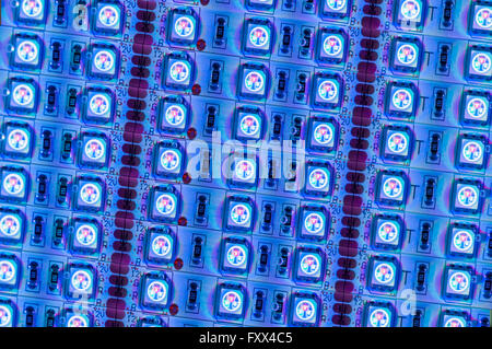 led techonlogy lights strip rgb details close up Stock Photo