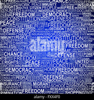 Background concept wordcloud illustration of human rights on gradient background Stock Photo