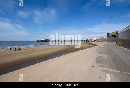 View along the promenade to the North Pier in Blackpool, Lancashire Stock Photo