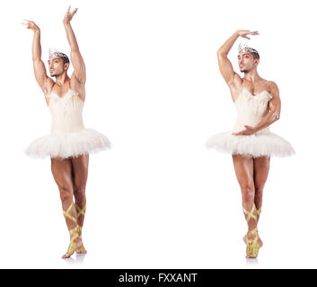 Man in ballet tutu isolated on white Stock Photo - Alamy