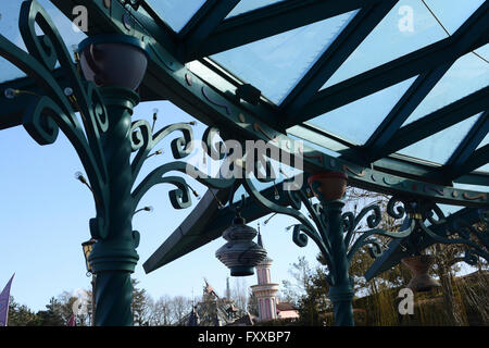 Mad Hatters Tea cups ride roof, Disneyland Paris, France Stock Photo