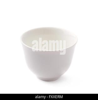 Small white ceramic bowl isolated Stock Photo