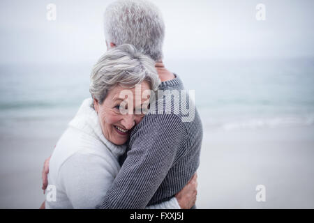 Happy senior couple embracing each other Stock Photo