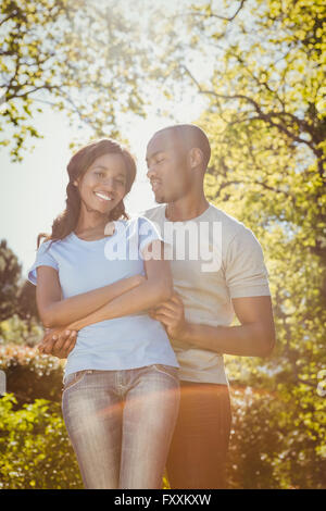 Couple having fun in the park Stock Photo