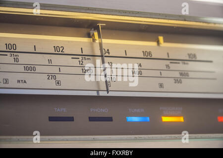 Vintage Stereo Receiver Dial Pointer Stock Photo