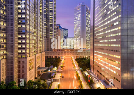 Tokyo, Japan government buildings at Tochomae in Shinjuku district. Stock Photo